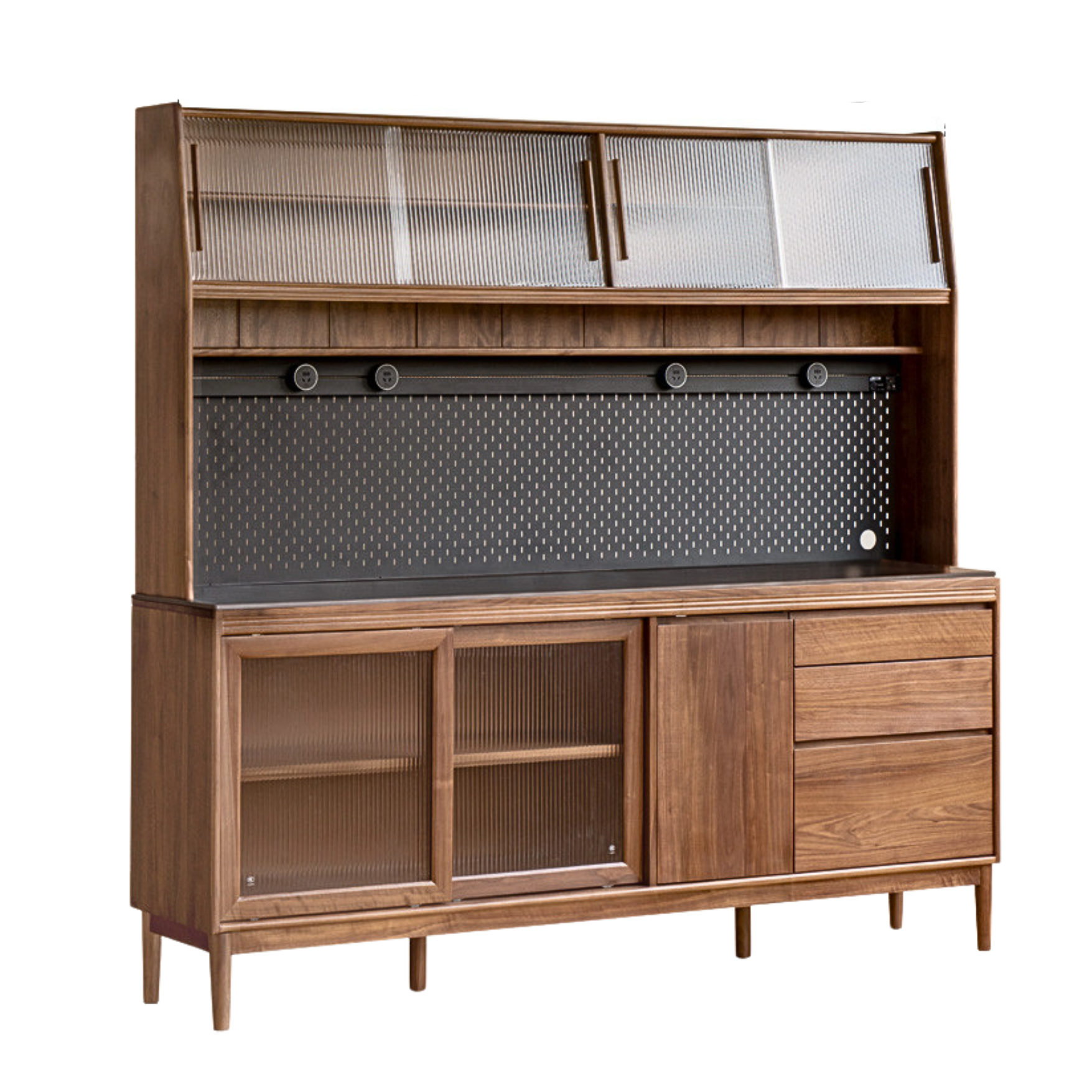 Black Walnut, Oak Solid Wood Rock Board Sideboard