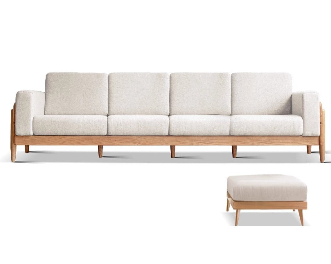 Ash Solid Wood Fabric Sofa.