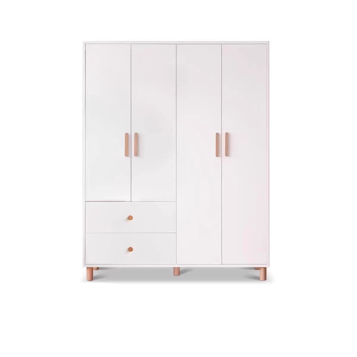 Pine Solid Wood Wardrobe Cream Style.