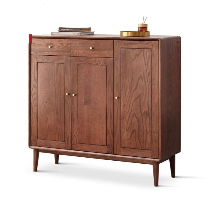 Oak Solid Wood Shoe Cabinet, Entrance Cabinet