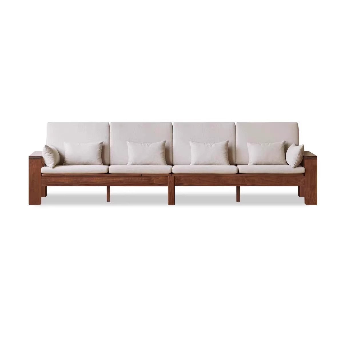 Black Walnut, Solid Sandalwood Fabric Sofa Nordic Dual-purpose Sofa-