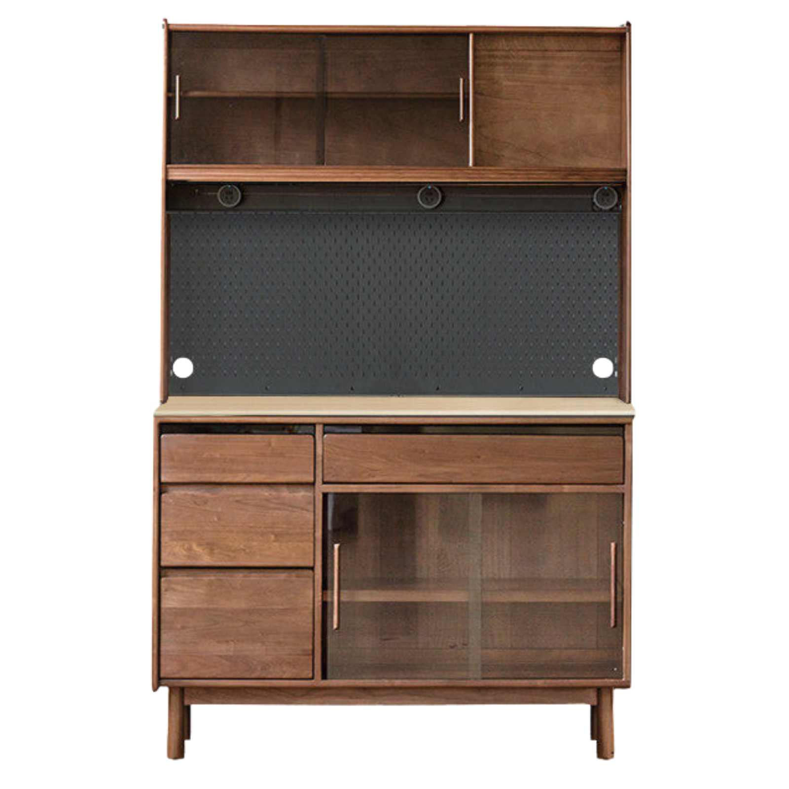 Black Walnut, Sandalwood Solid Wood Light Luxury Rock Plate Sideboard