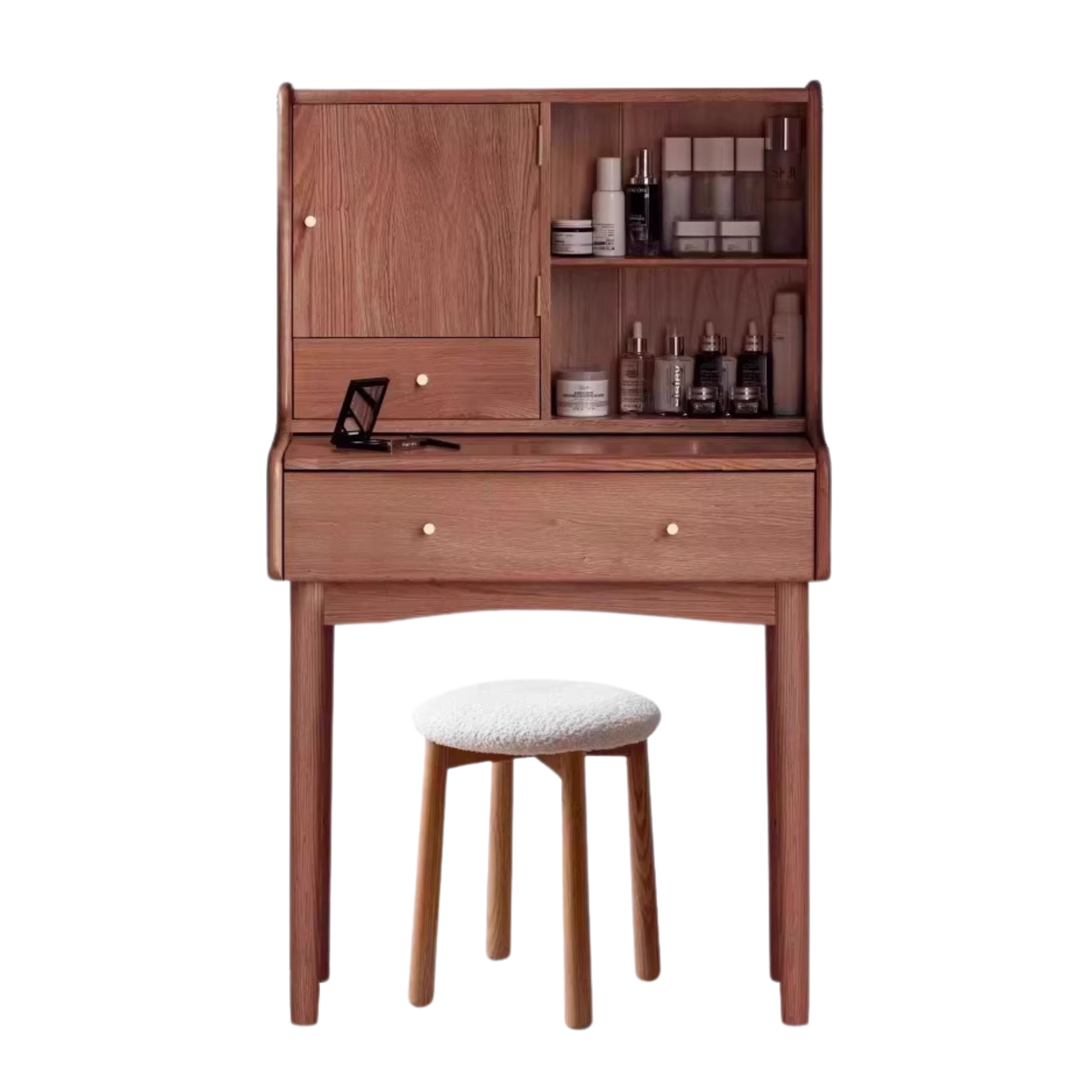 Oak Solid Wood, Solid Rubberwood Vanity Table, Makeup Table.