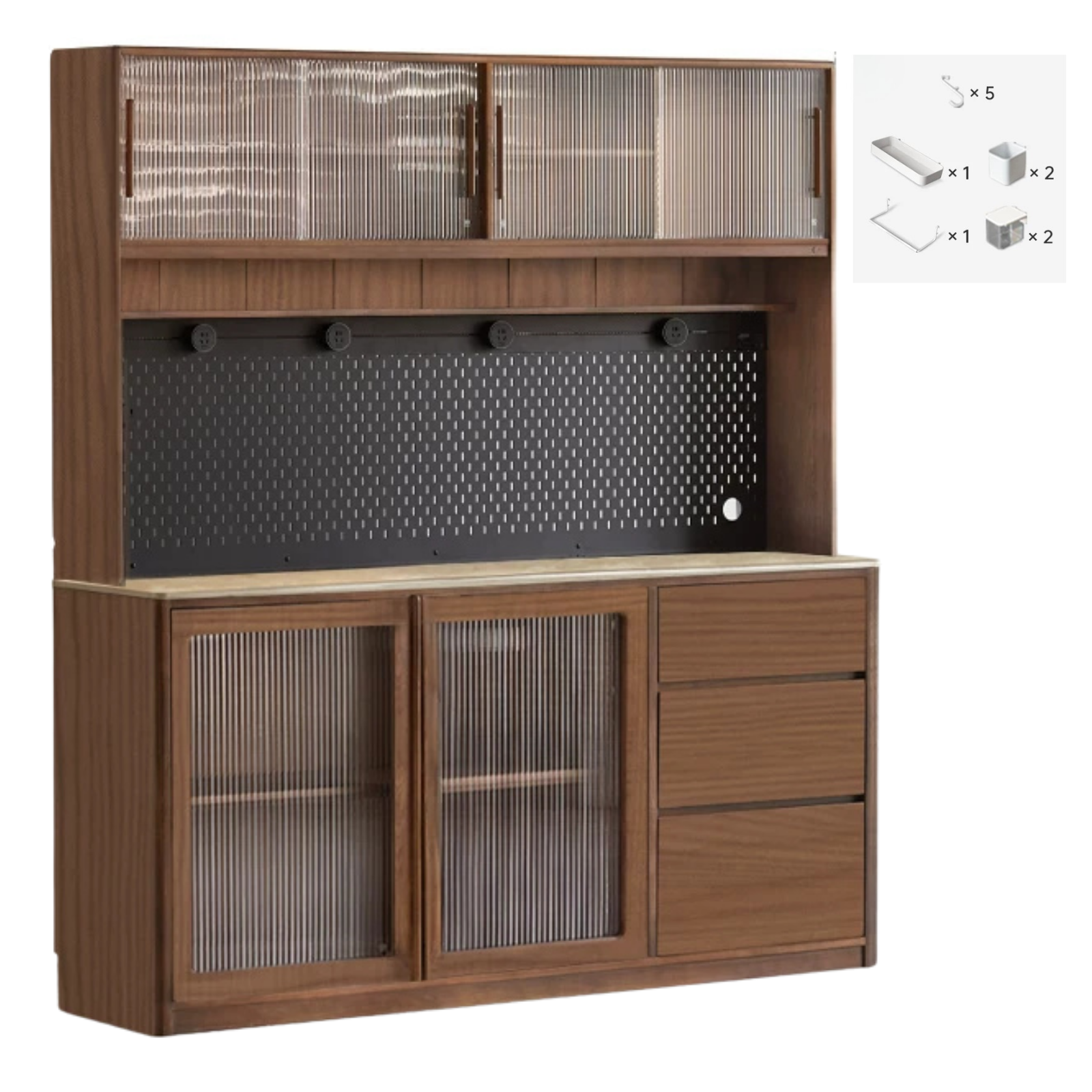 Sandalwood, Ash, White Ash Solid Wood Rock Board Modern Sideboard