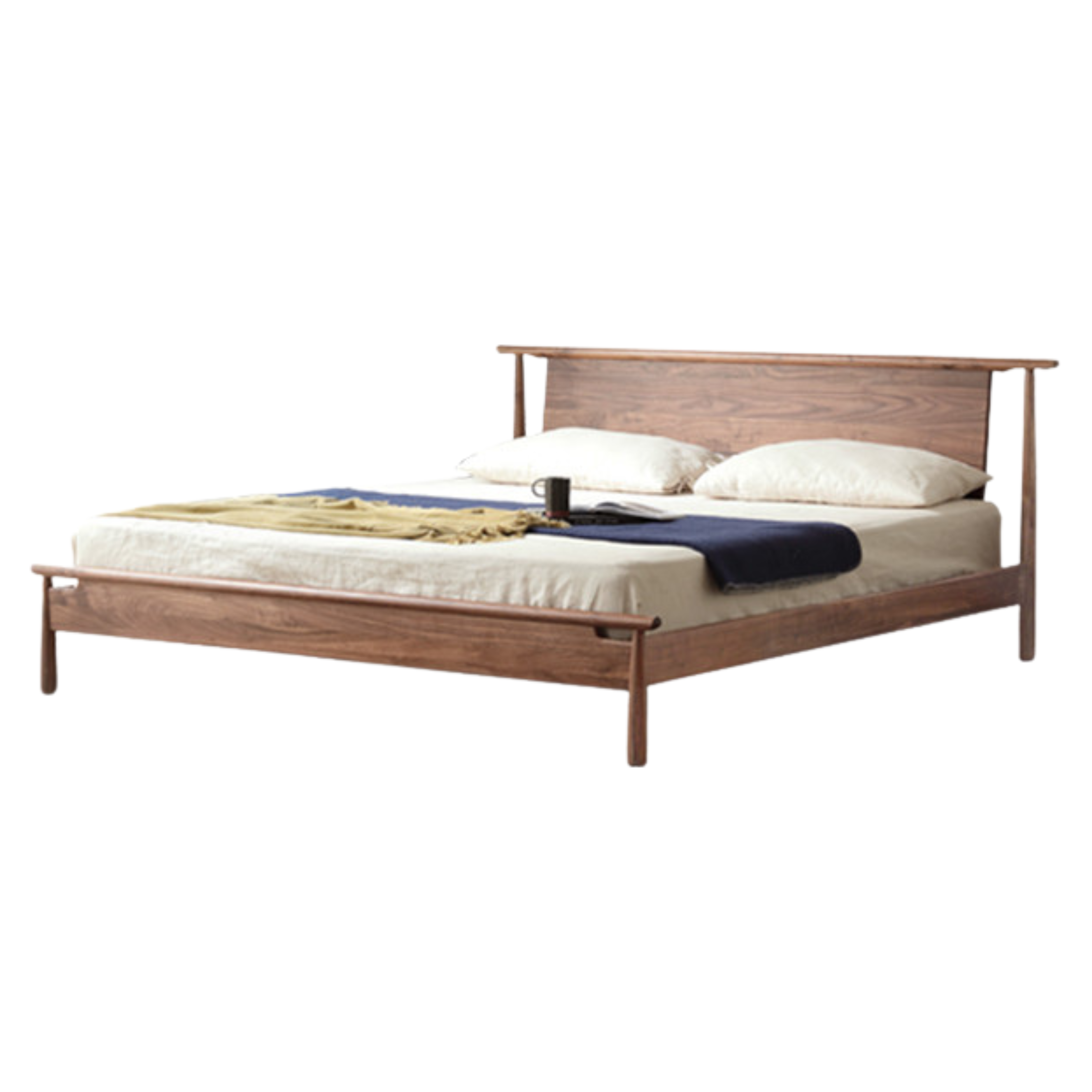 North American black walnut solid wood light luxury bed