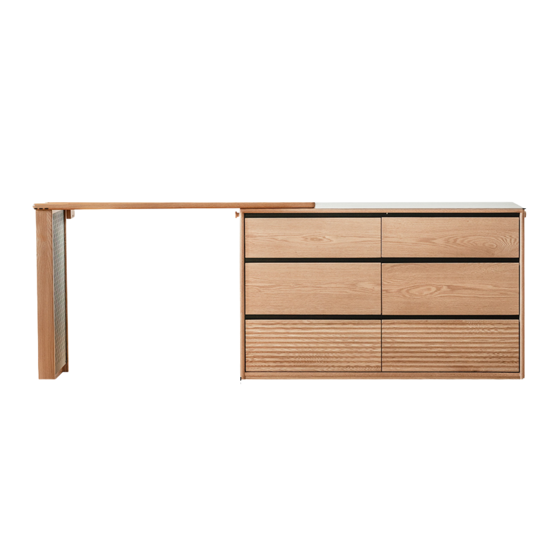 Oak, Ash Solid Wood Modern Telescopic Dressing Table.