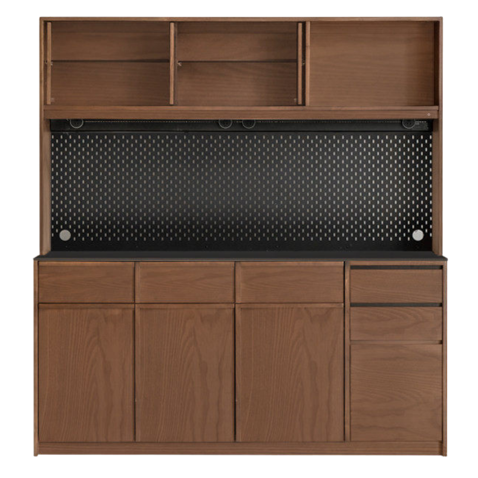 Black Walnut, Sandalwood, Ash Solid Wood Dining Cabinet Antique Style Rock Board