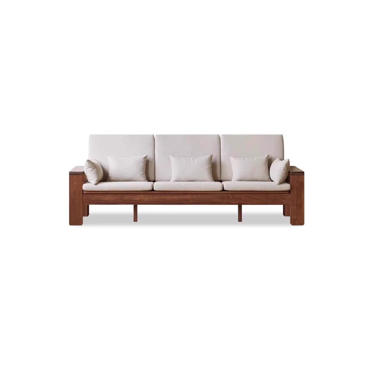 Black Walnut, Solid Sandalwood Fabric Sofa Nordic Dual-purpose Sofa-