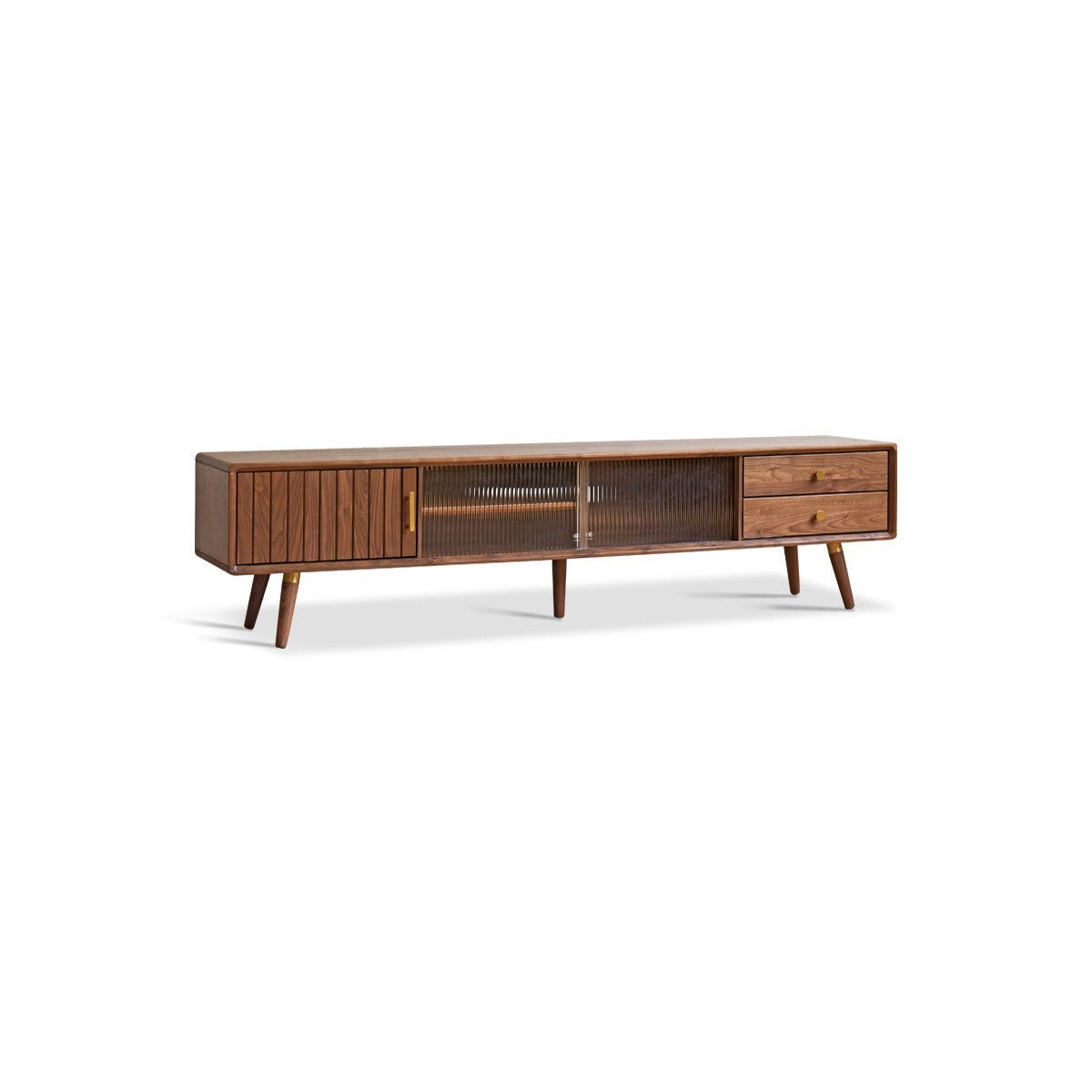 Black Walnut Solid Wood light luxury TV Cabinet"+