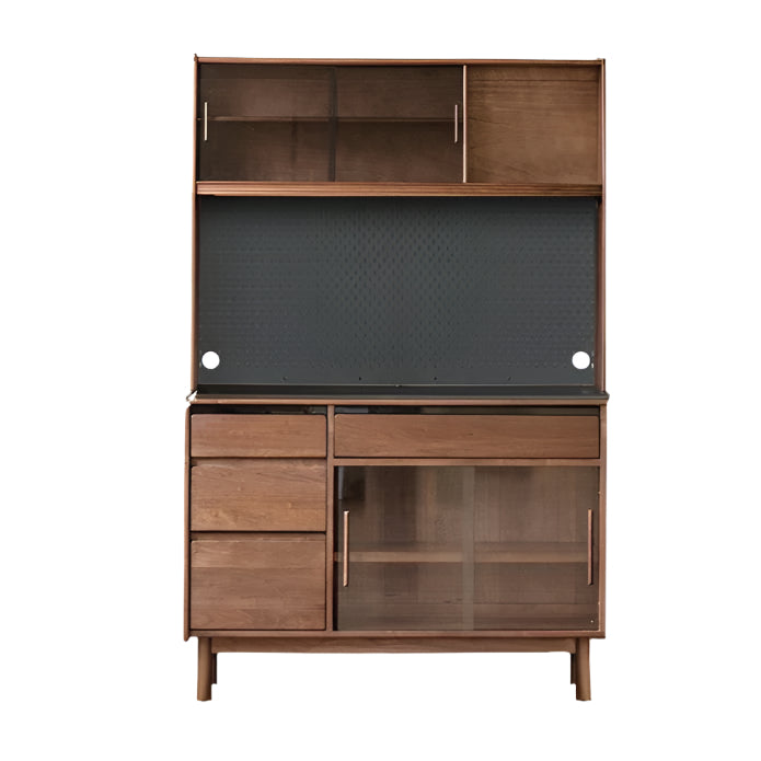 Black Walnut, Sandalwood Solid Wood Light Luxury Rock Plate Sideboard