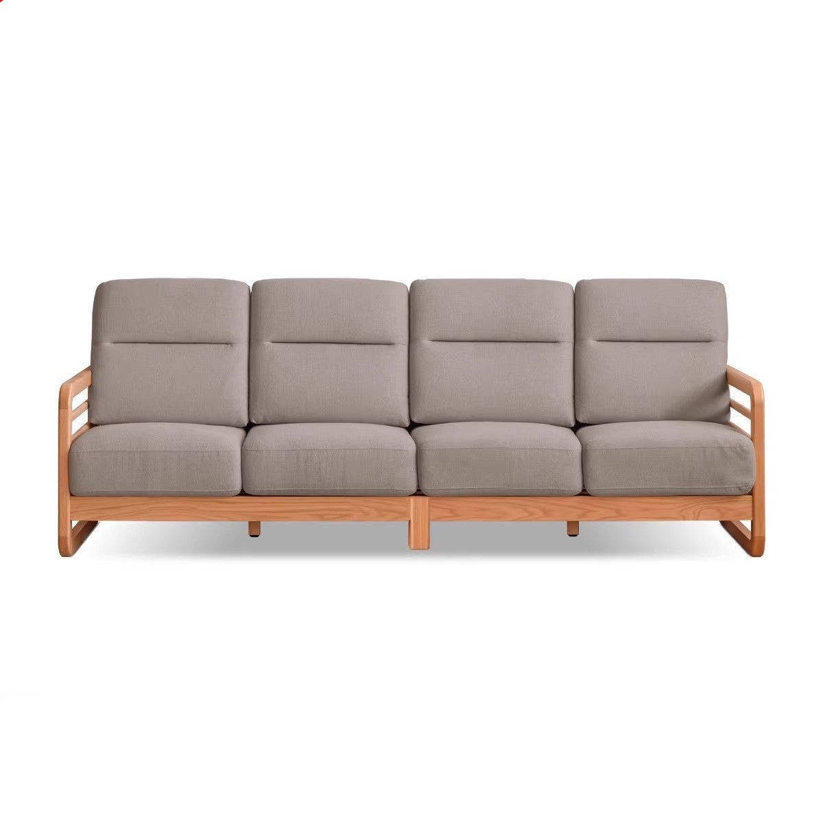 Oak Wood Fabric Sofa String-style Bbackrest.