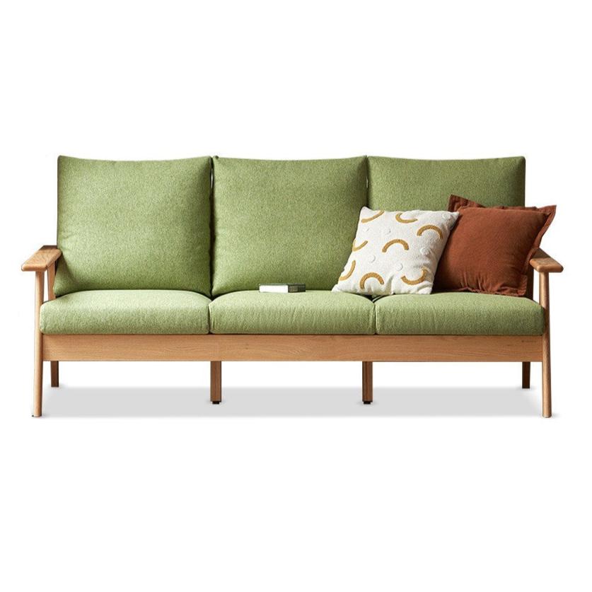 Oak Solid Wood Fabric Sofa.