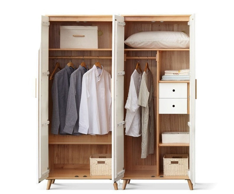 Beech Solid Wood Wardrobe Combination.