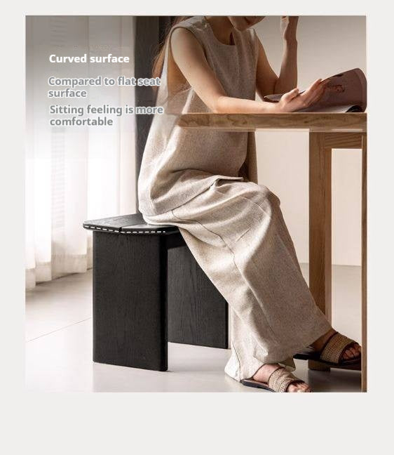 Ash Solid Wood Casual Square Stool