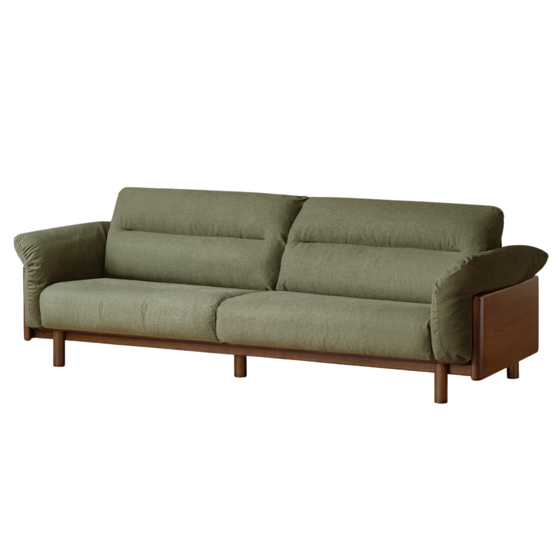 Black Walnut, Oak Solid Wood Sofa Genuine Leather, fabrics