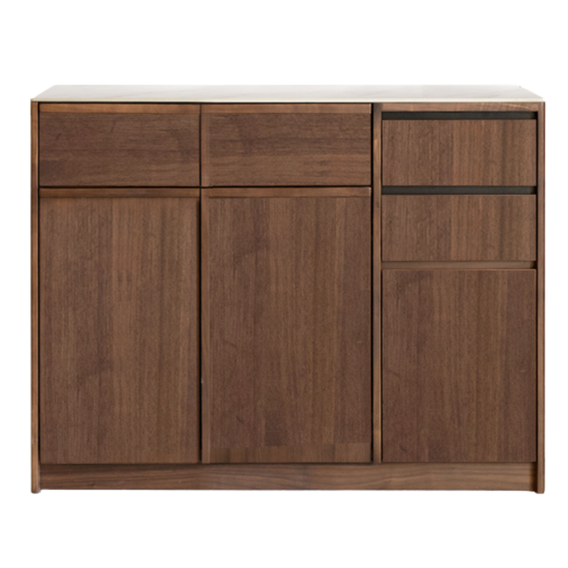 Black Walnut, Sandalwood Solid Wood Dining Cabinet Antique Style Rock Board