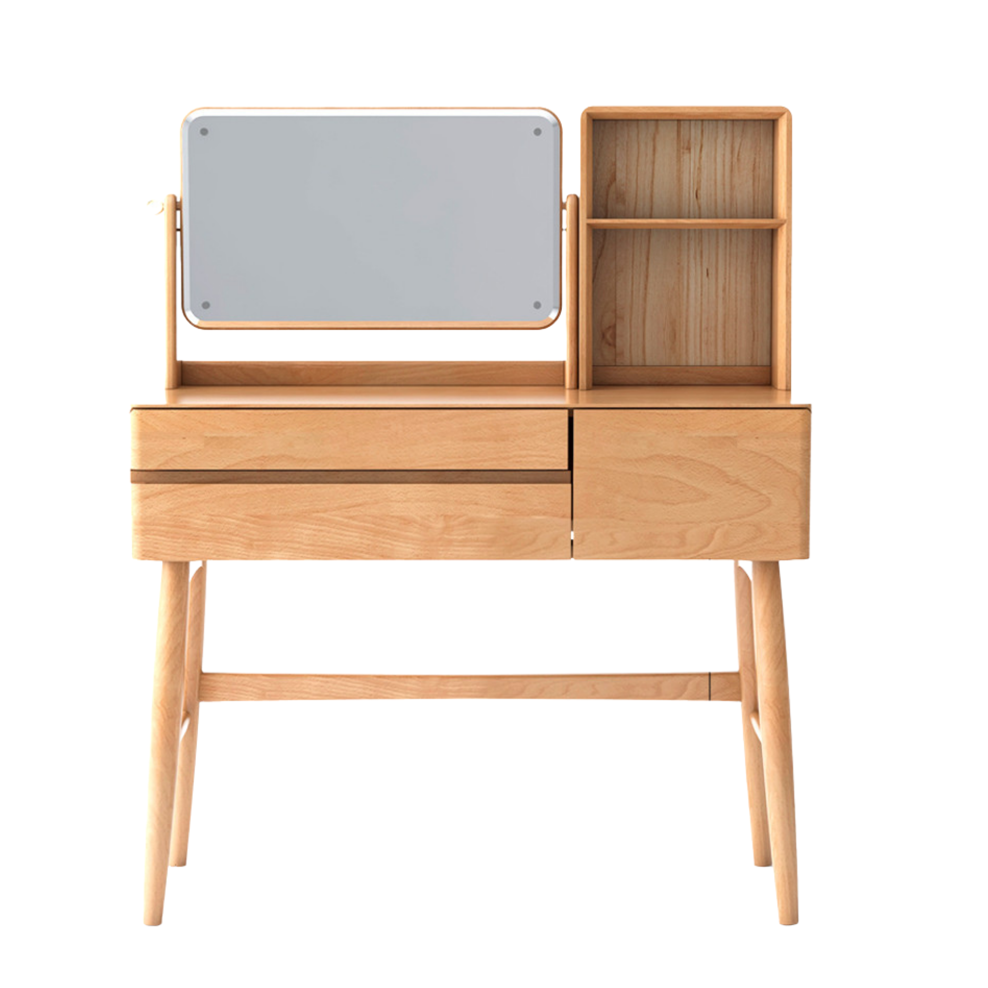 Oak, Beech Solid Wood Nordic Style Vanity Table.