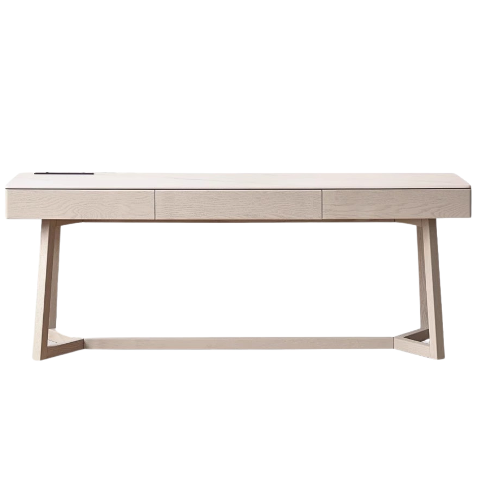 Oak, Poplar Solid Wood Slate Warm Elegant Desk With Drawer