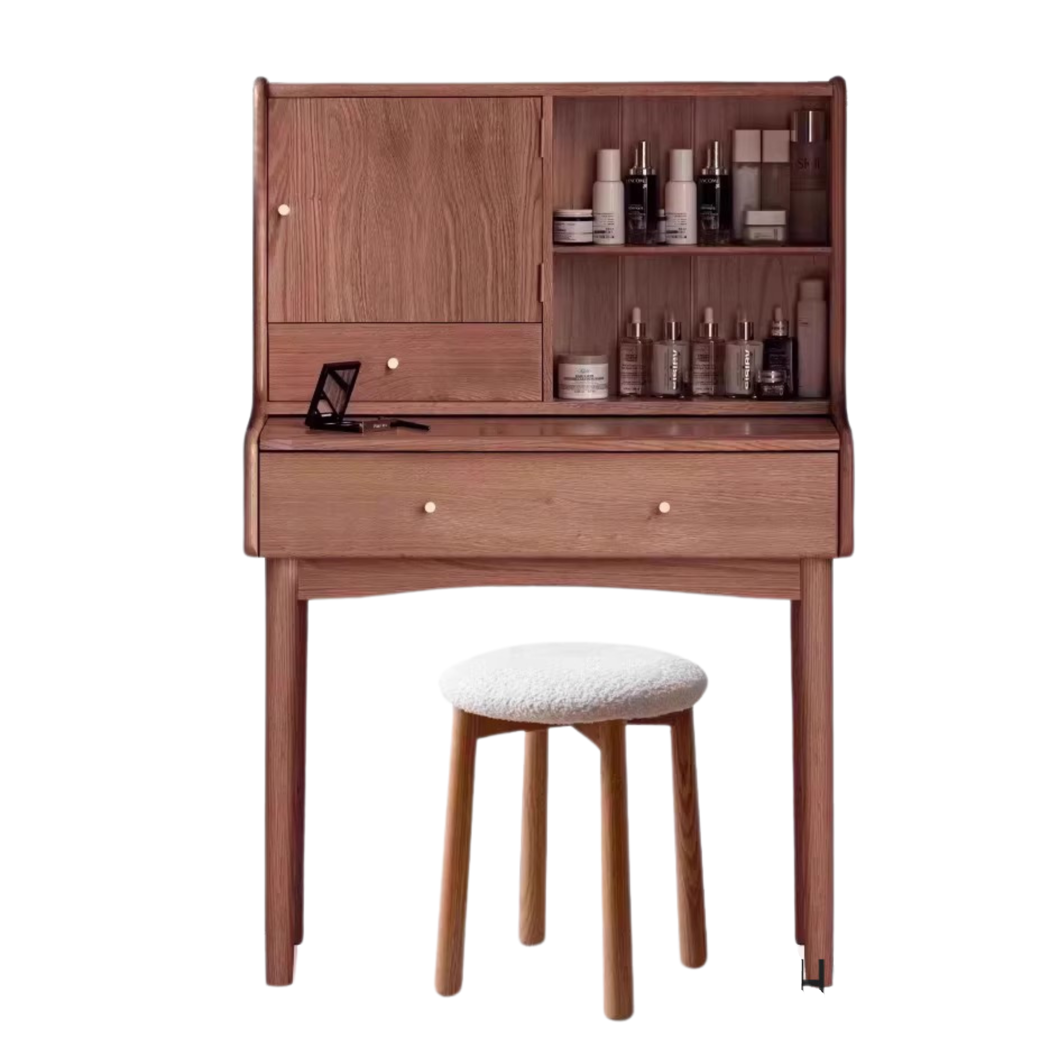 Oak Solid Wood, Solid Rubberwood Vanity Table, Makeup Table.
