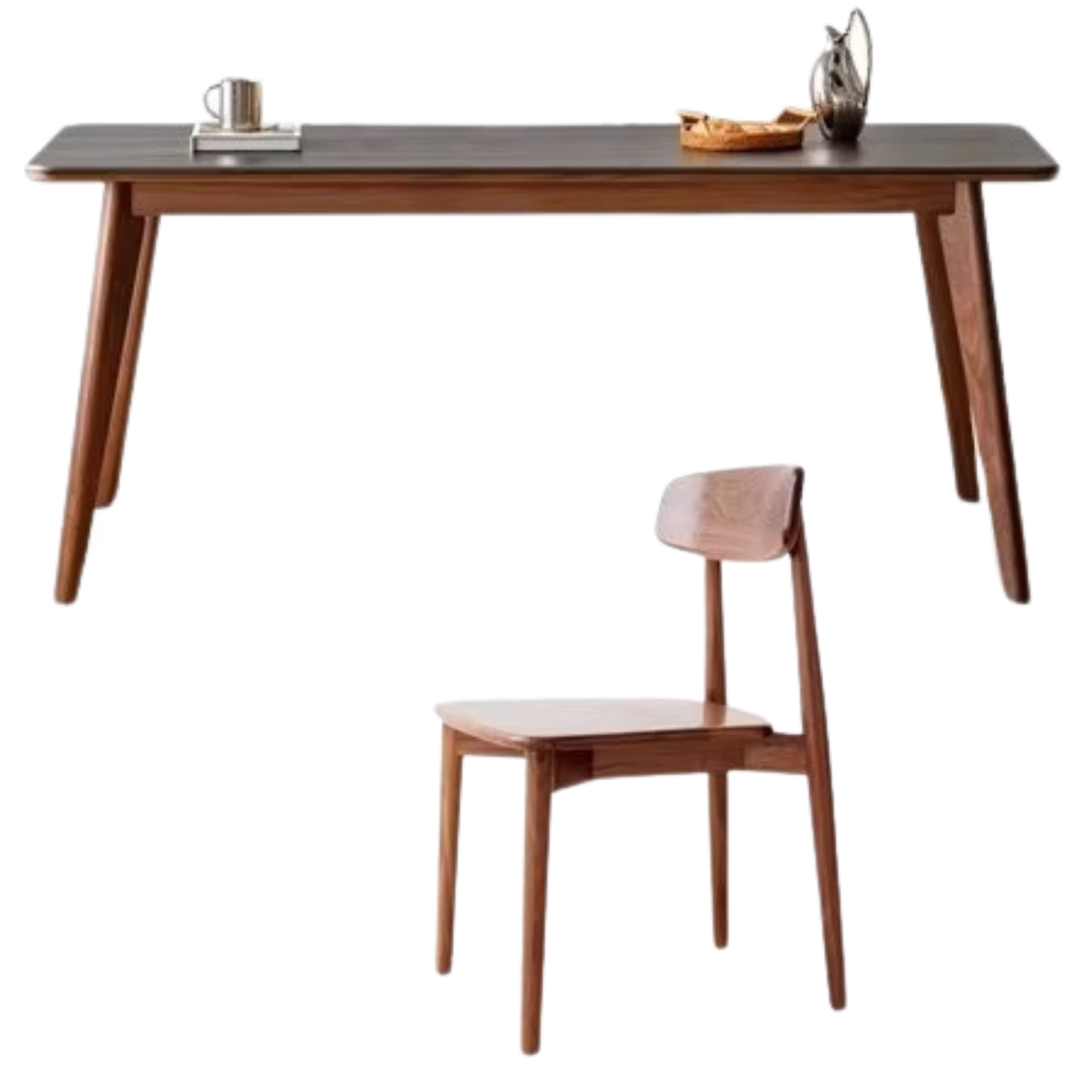 Ash, Black Walnut, Sandalwood Solid Wood Rock Plate Dining Table