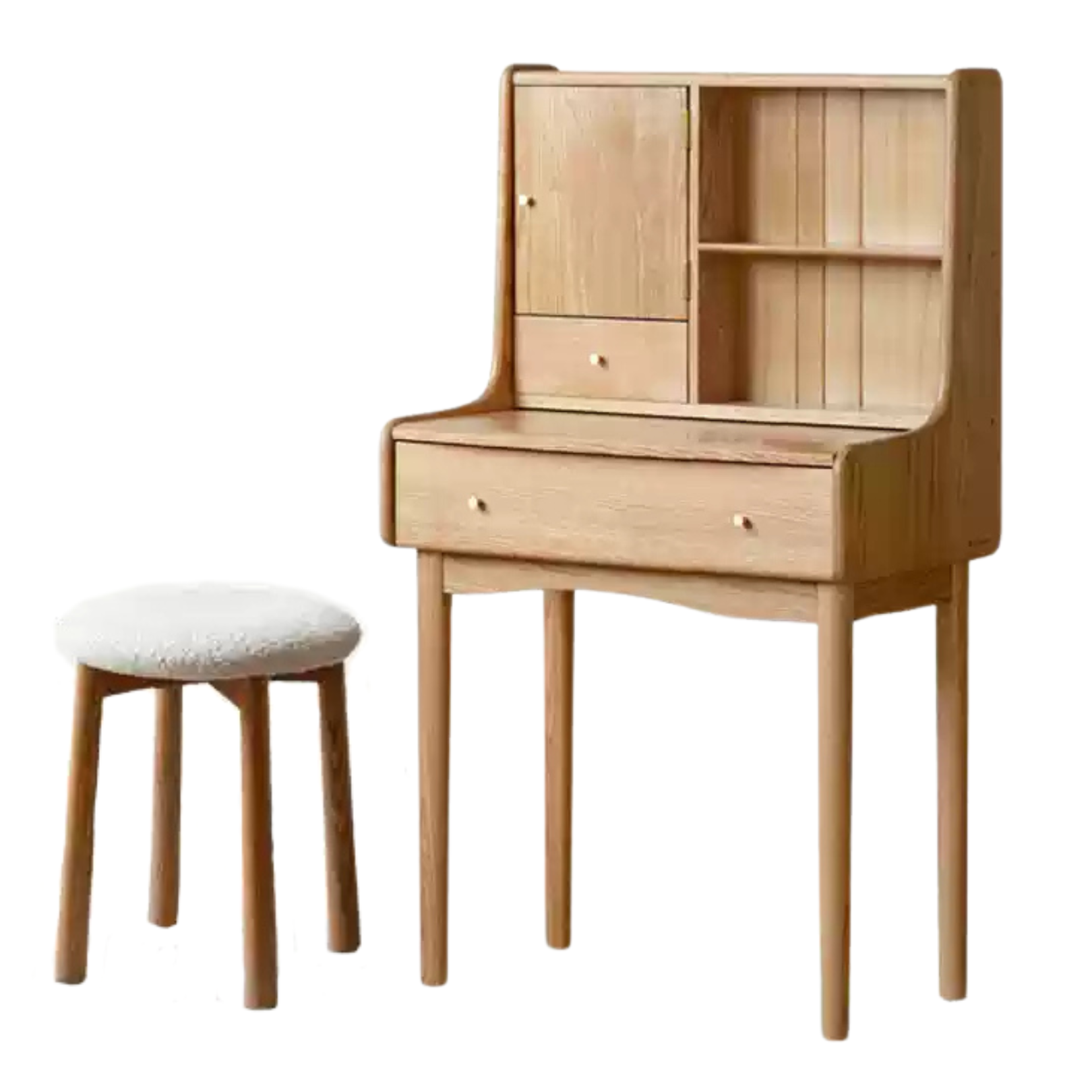 Oak Solid Wood, Solid Rubberwood Dressing Table, Makeup Table.