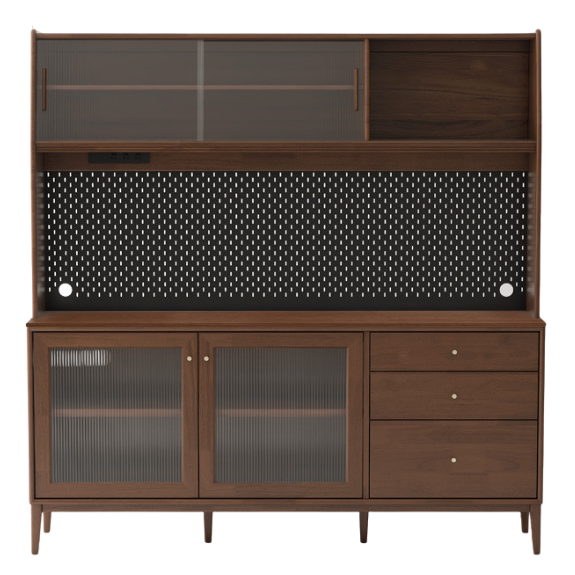 Oak Solid Wood, Solid Rubberwood Modern Dining Sideboard