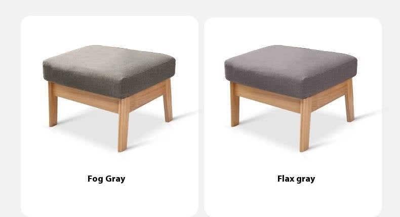 Ash, Oak, Black Walnut Solid Wood Fabric Footstool-