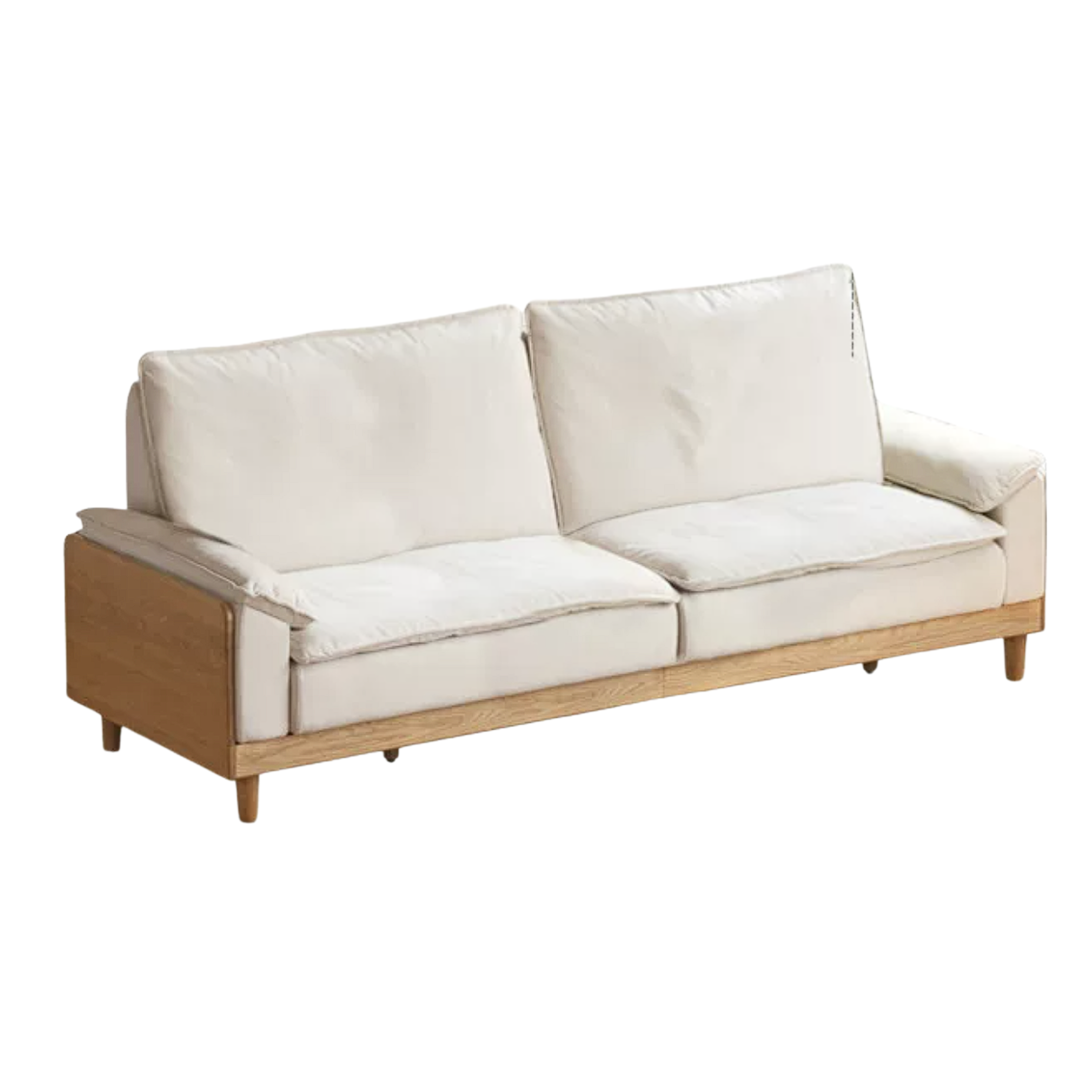 Red Oak, White Oak, Ash Solid Wood Linen Track Arm Sofa