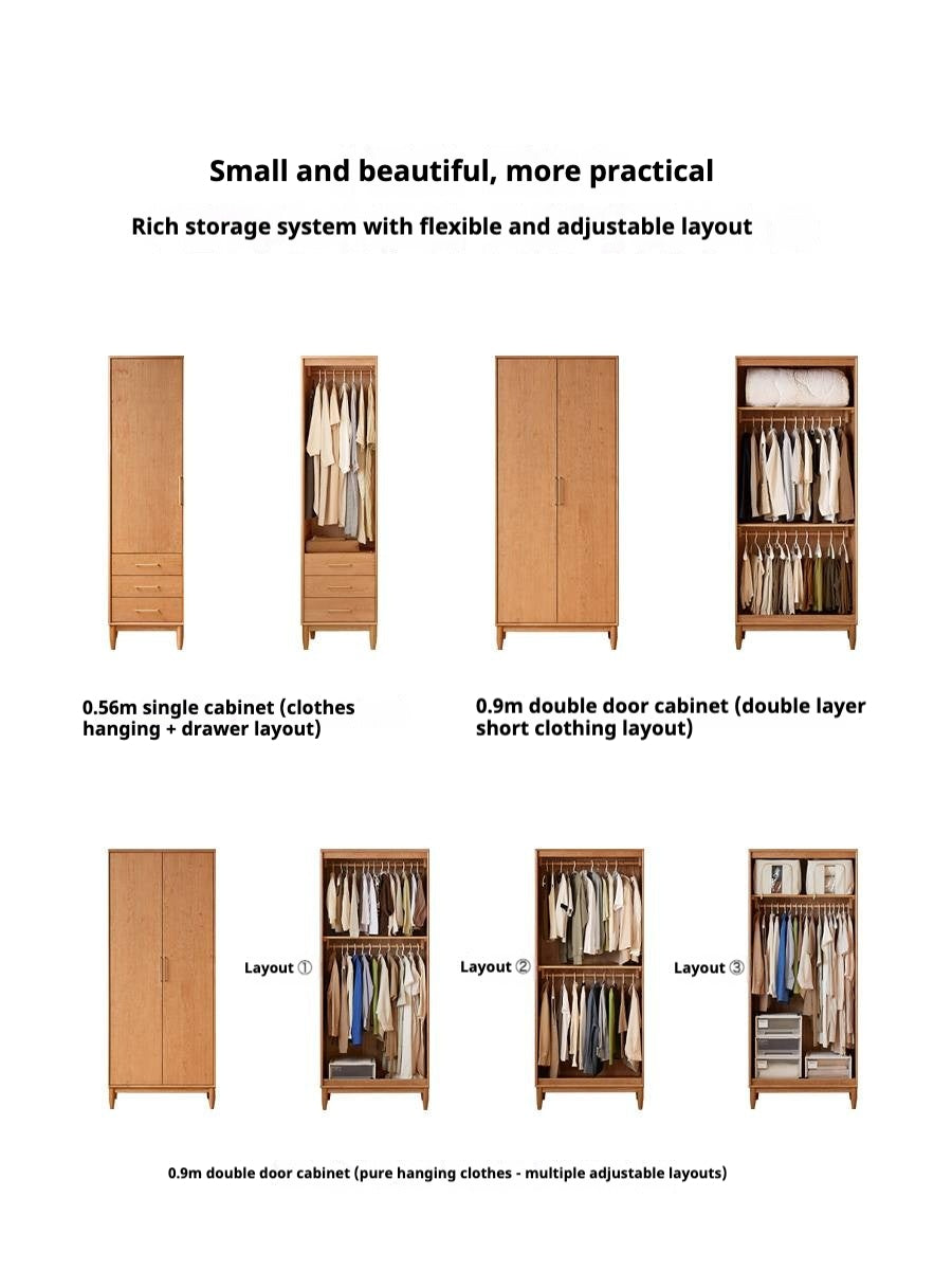Cherry Solid Wood Fascinating Wardrobe.