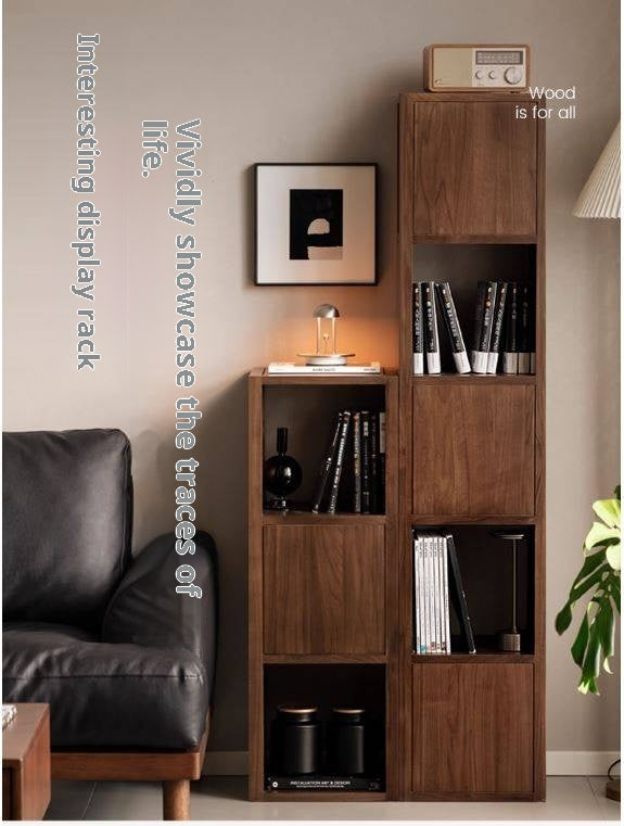 Black Walnut, Oak Solid Wood Bookshelf