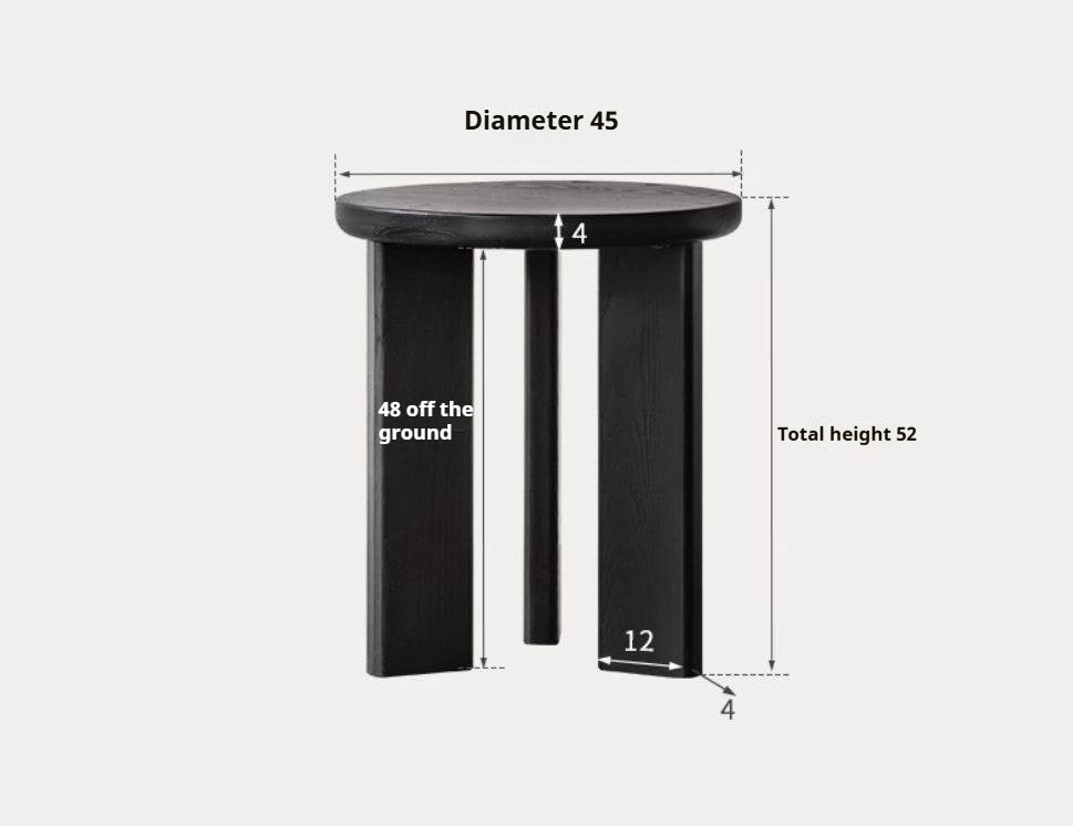 Ash Solid Wood Wabi-Sabi Style Round Side Table