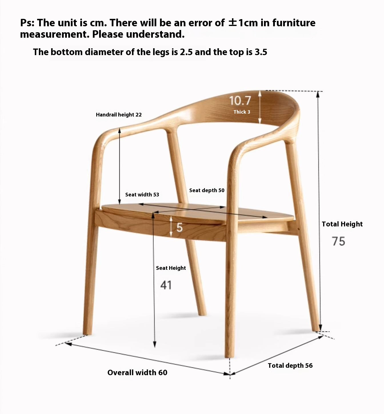 Ash, White Ash, Black Walnut Solid Wood Armchair, Scandinavian Modern Curved Back Accent Chair
