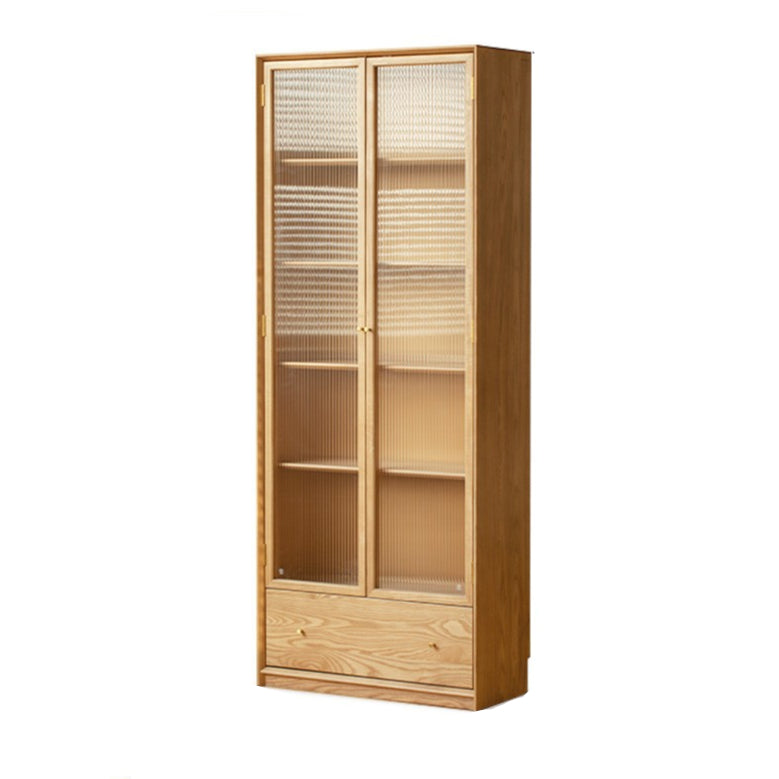 Ash solid wood modern glass floor cabinet.