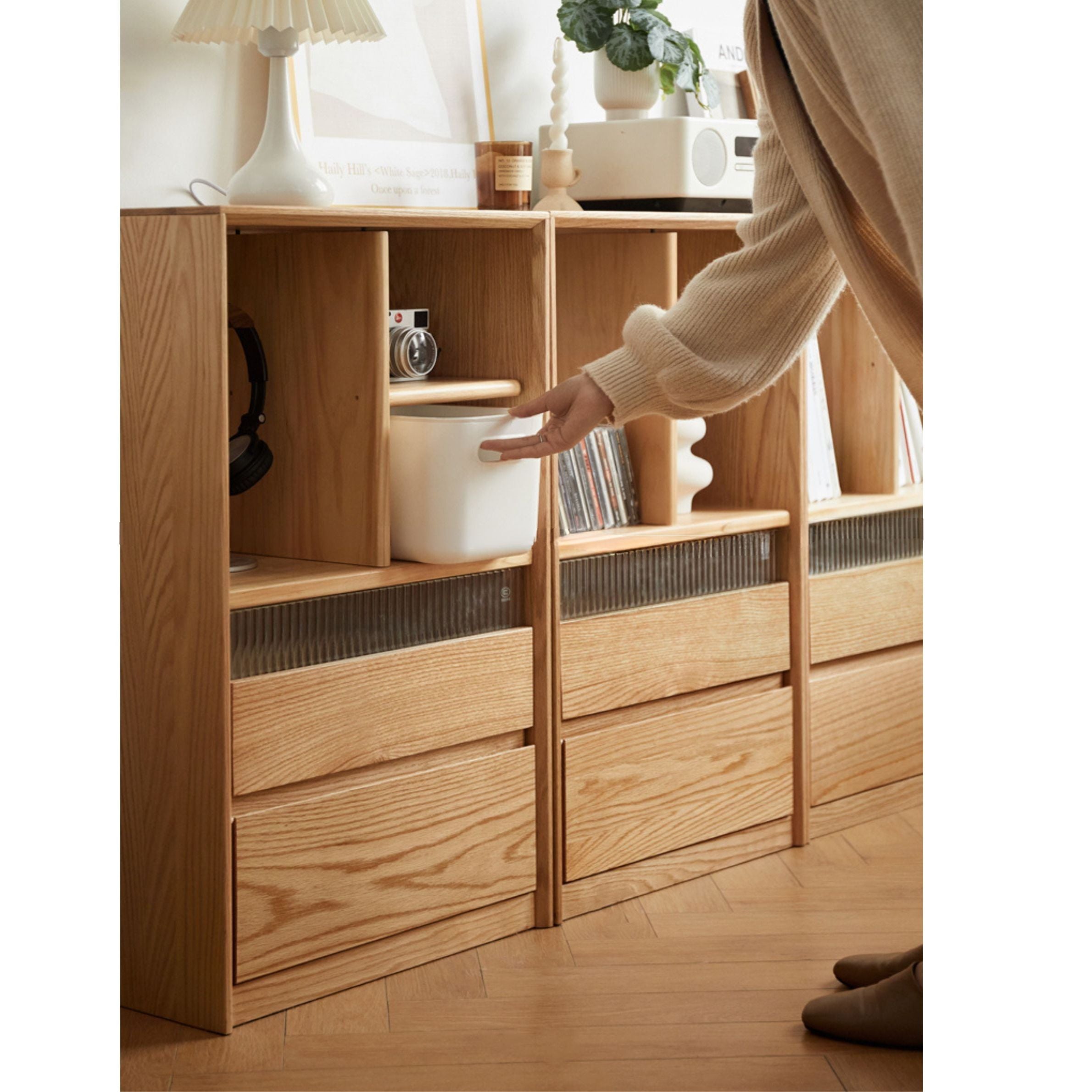 Oak Solid Wood Modern Bookcase