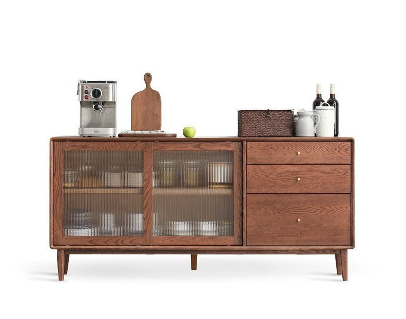 Oak solid wood sideboard cabinet"