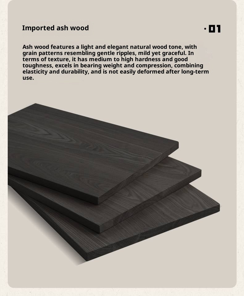 Black Walnut, Ash Solid Wood Retrо Dining Table