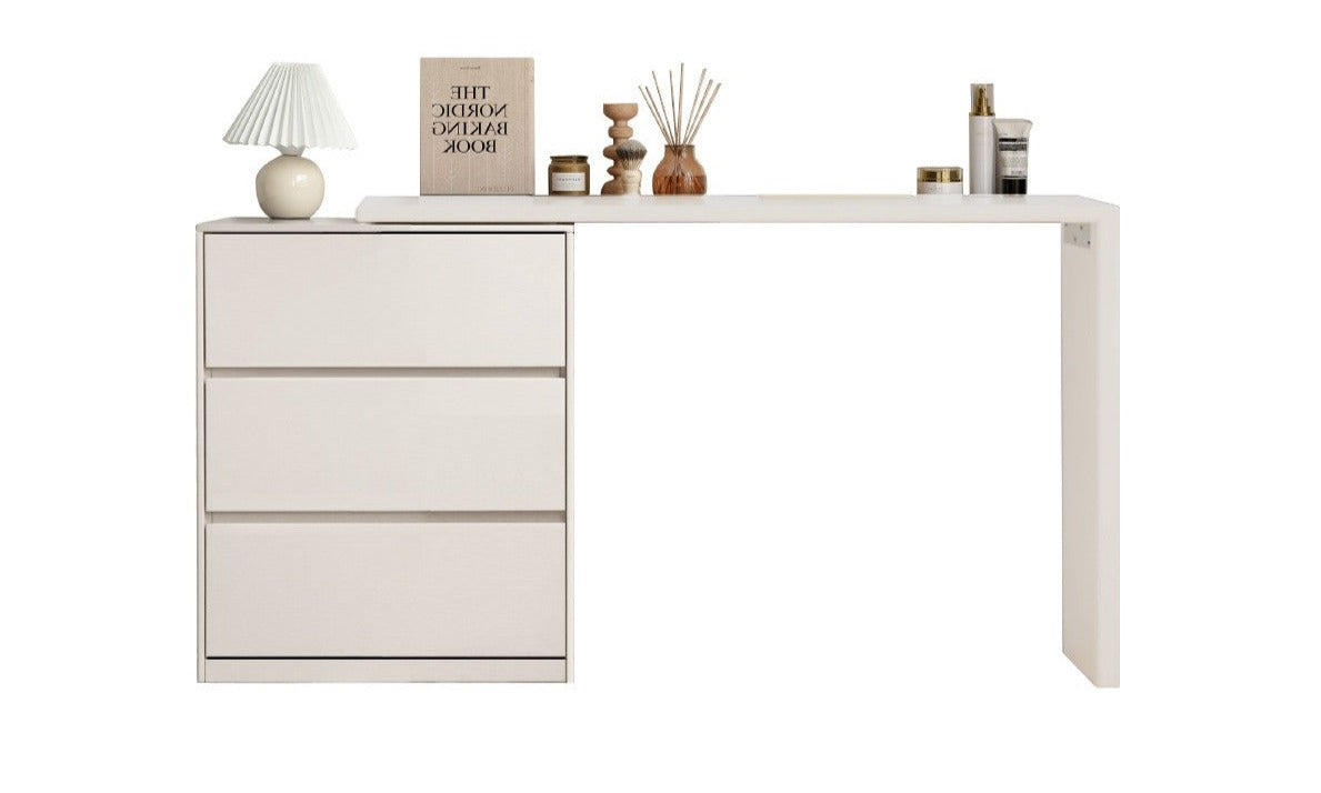Poplar, Oak Solid Wood Telescopic Dressing Table Three Drawers.