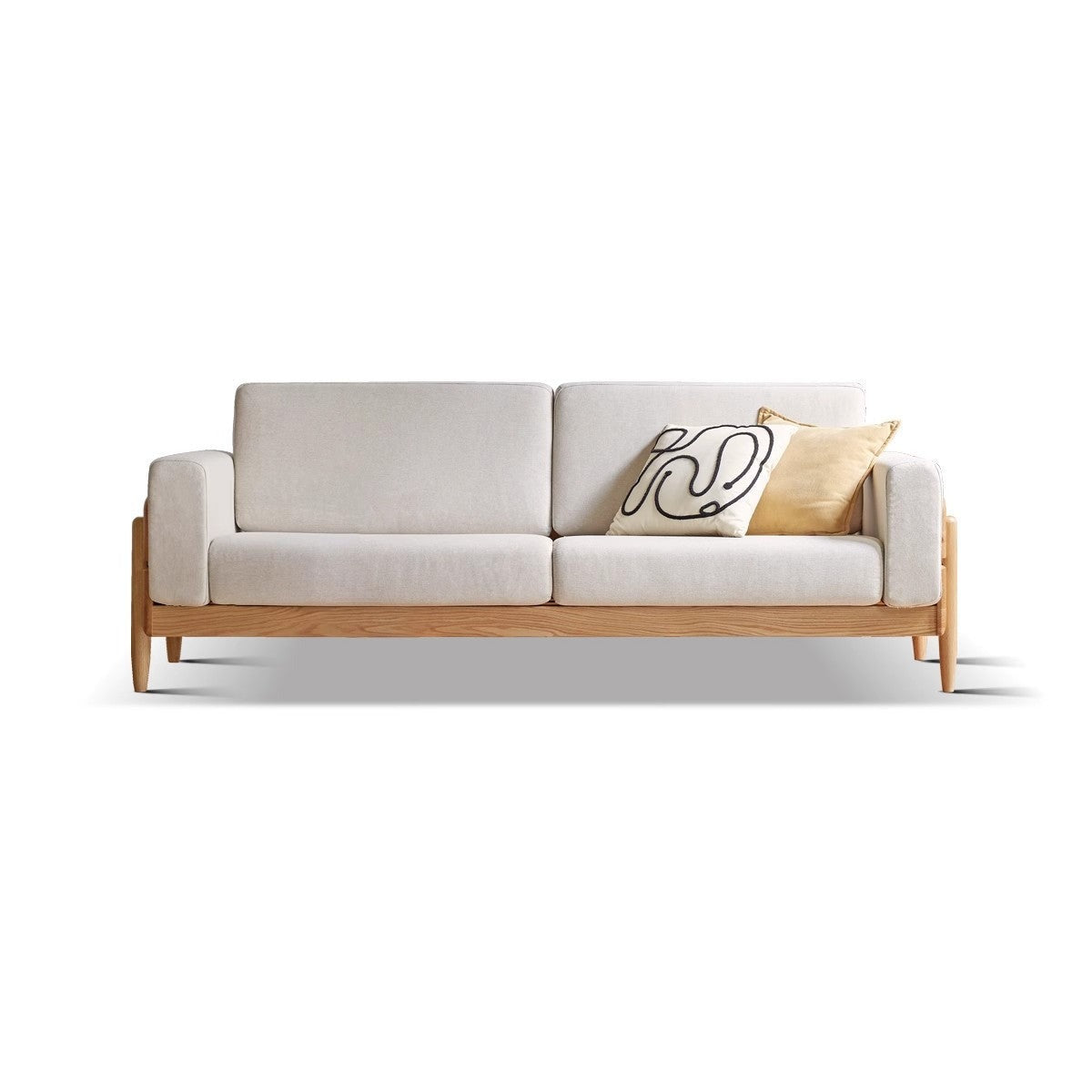 Ash Solid Wood Fabric Sofa.