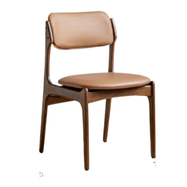 Black Walnut, Sandalwood Solid Wood Soft Back Modern Dining Chair