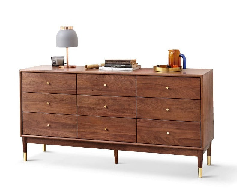Black Walnut, Oak Solid Wood Drawer, Modern Porch Cabinet