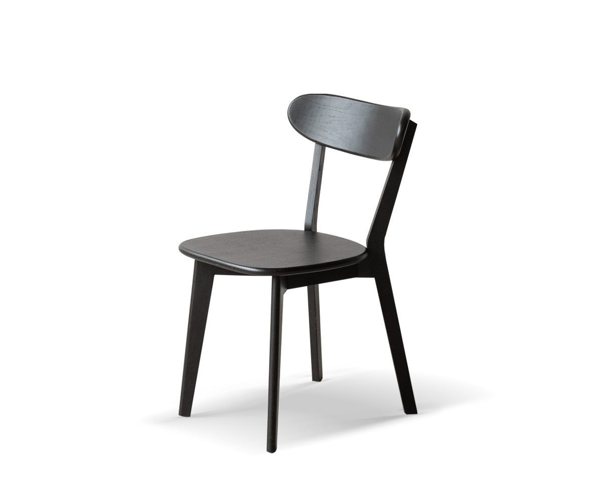 2,4 pcs set -Oak solid wood dining chair cream style white black-