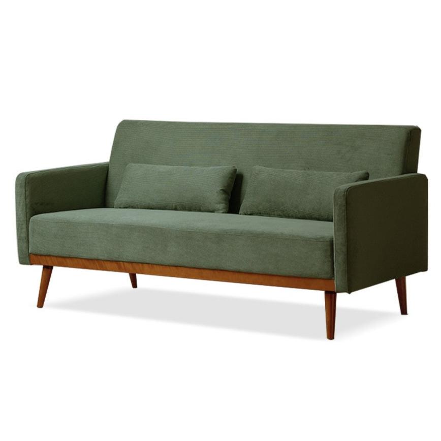Fabric Modern Straight Retro Three Seater Sofa.