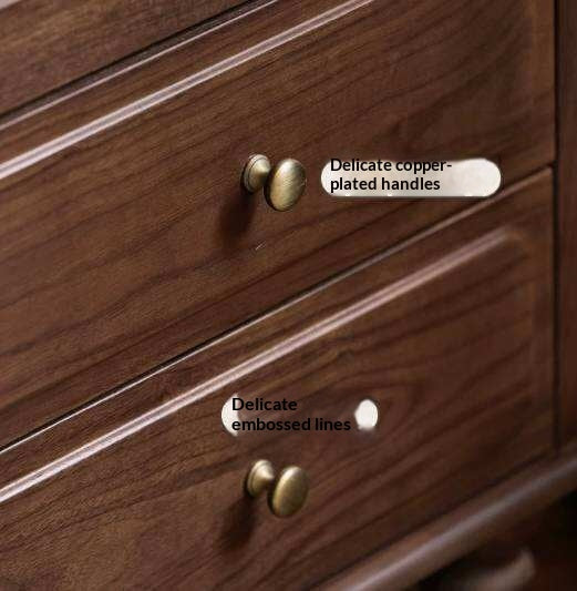 Black Walnut Solid Wood Side Cabinet with Glass Display