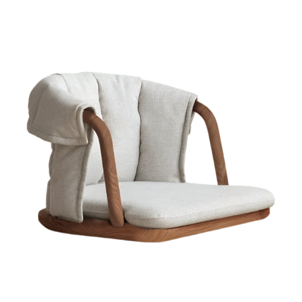 Ash Solid Wood Backrest Legless Low Tatami Chair