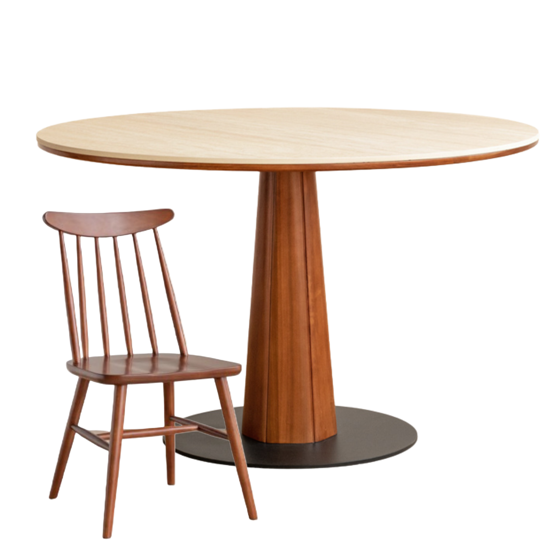 Poplar Solid Wood Medieval Style Rock Dining Table