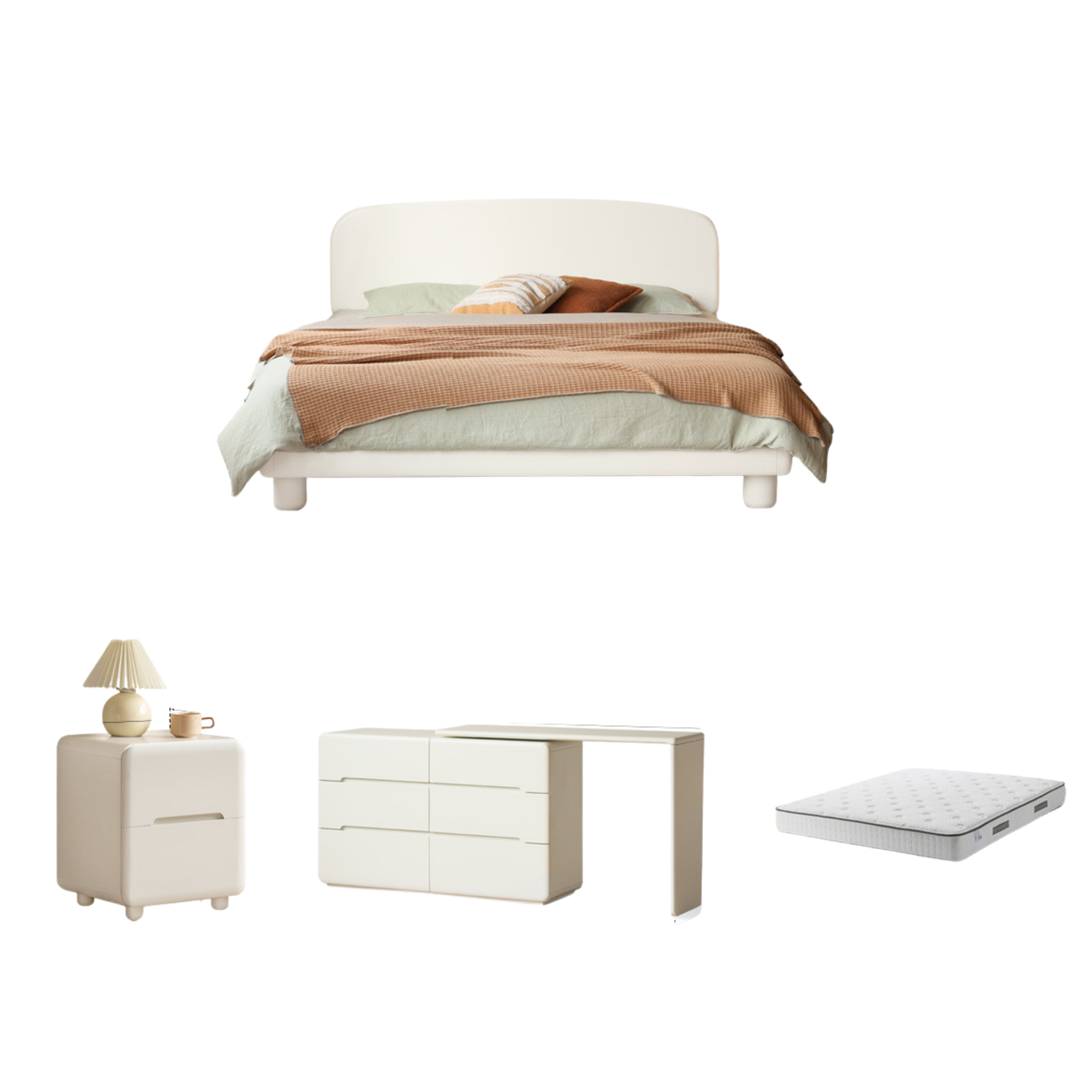 Tulip Tree, Solid Rubberwood Cream Air Makeup Table
