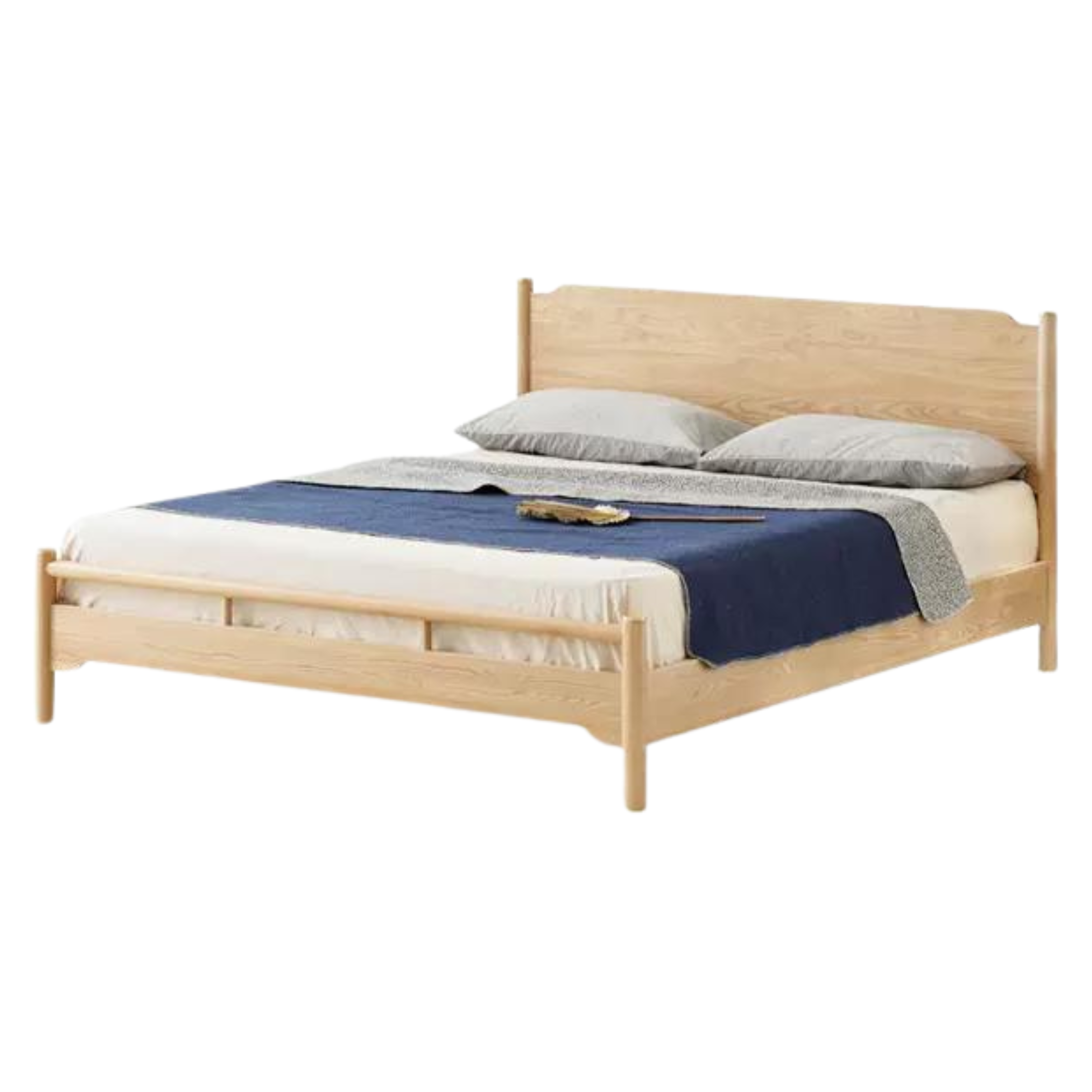 Ash Solid Wood Nordic Simple Modern Bed