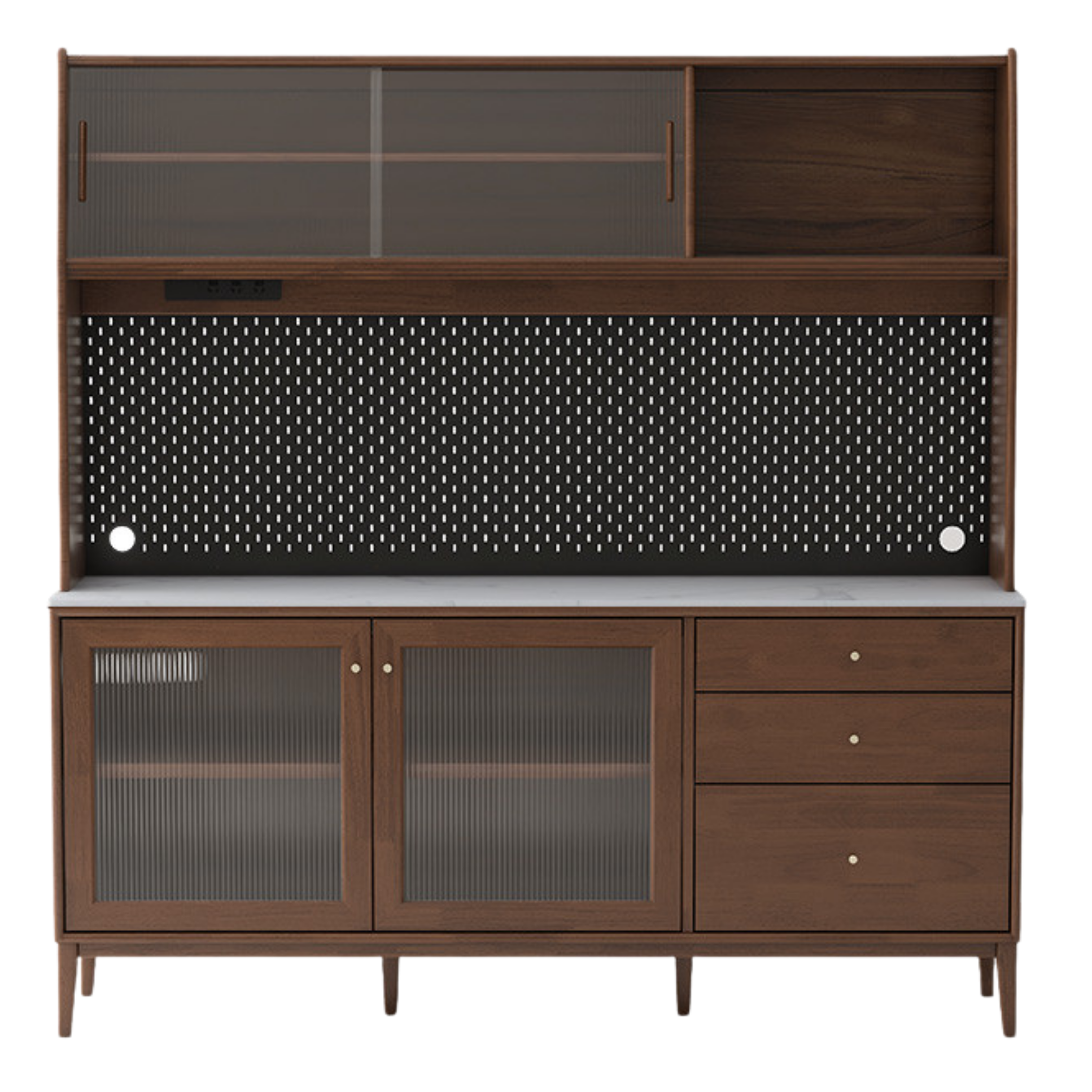 Oak Solid Wood, Solid Rubberwood Modern Dining Sideboard