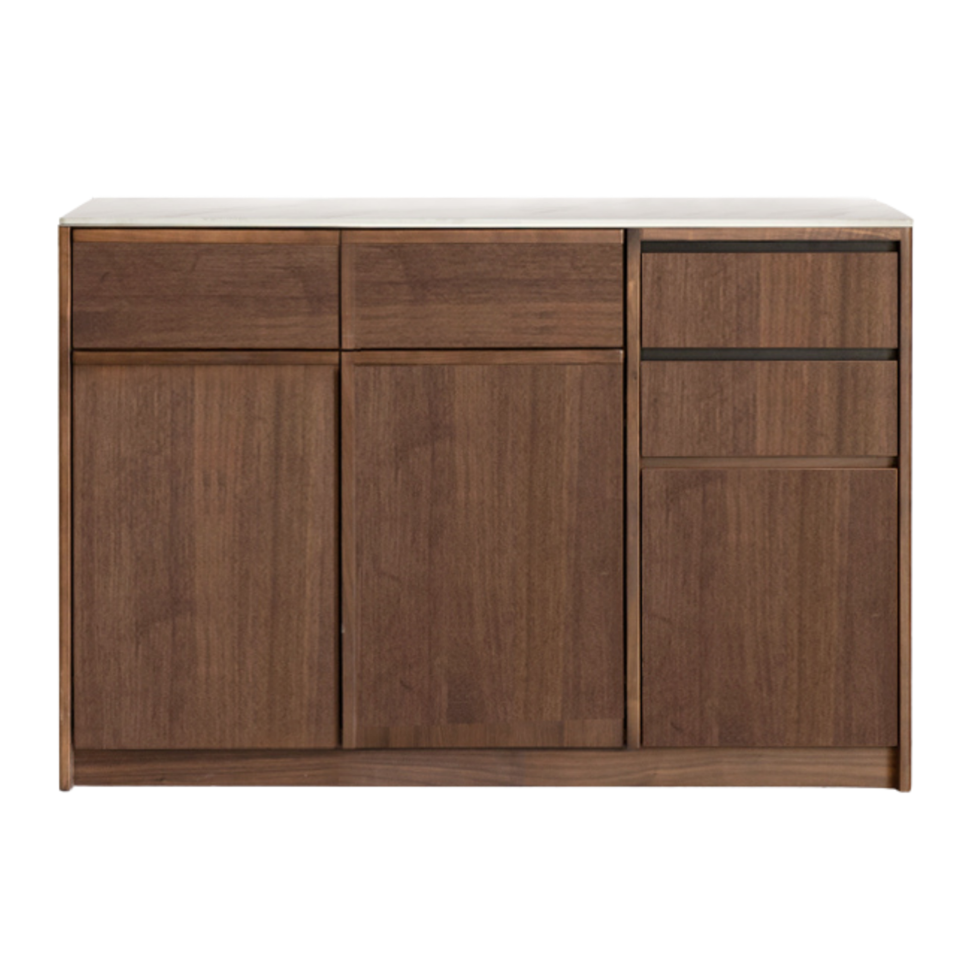 Black Walnut, Sandalwood Solid Wood Dining Cabinet Antique Style Rock Board