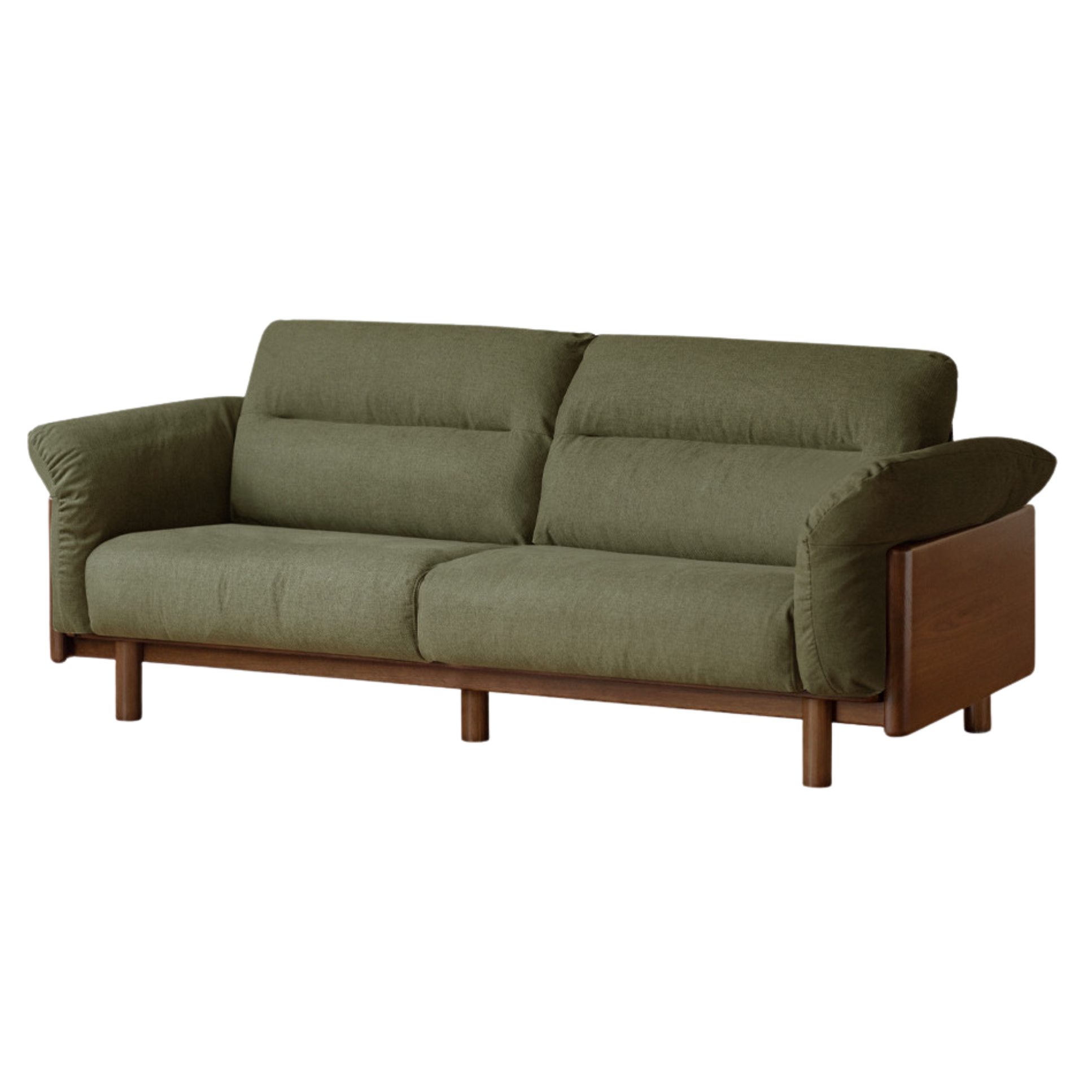 Black Walnut, Oak Solid Wood Sofa Genuine Leather, fabrics